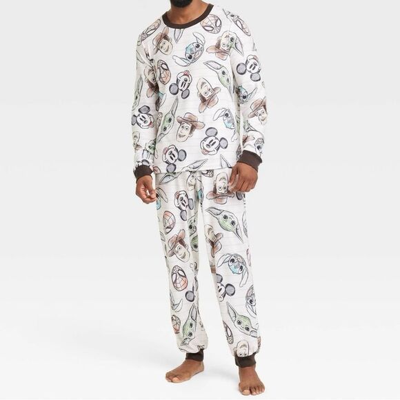 Disney 100 Character Pajamas Family Matching 2 pc Set Men’s Sz Med NWT PJs Knit - Picture 4 of 4